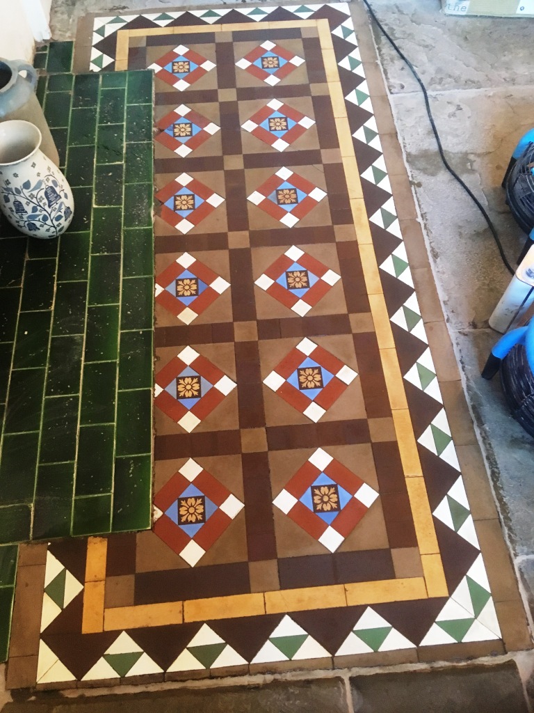 Stained Victorian Tiles After Cleaning Ramsbottom