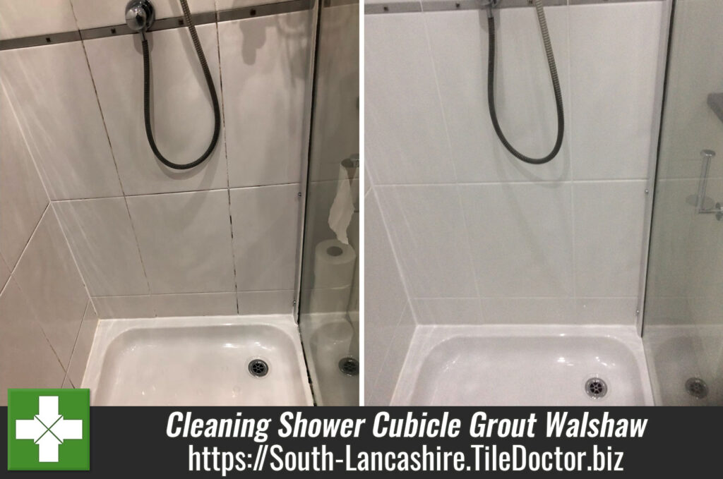 Cleaning Shower Cubicle Grout in Walshaw