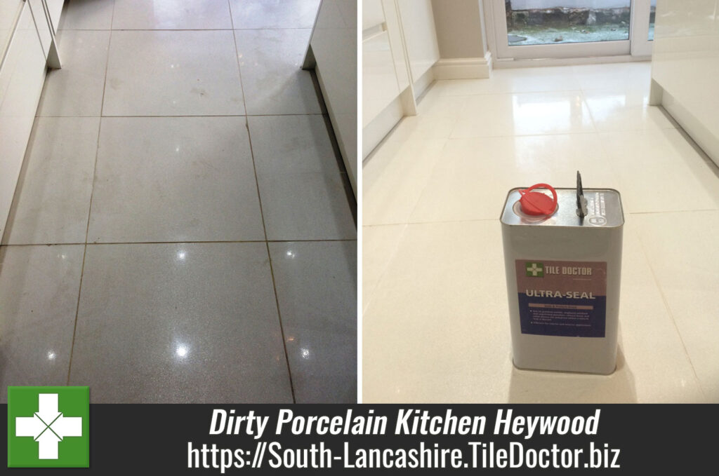 Very Dirty Porcelain Kitchen Tiles Refreshed in Heywood