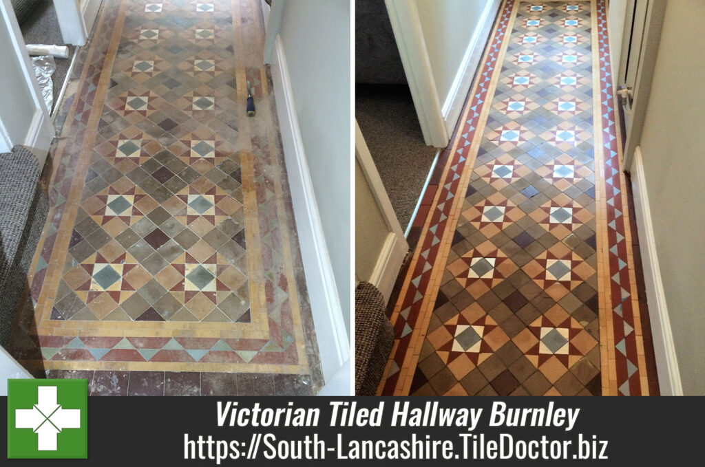 Victorian Tiled Hallway Floor Renovated for a Property Investor in Burnley