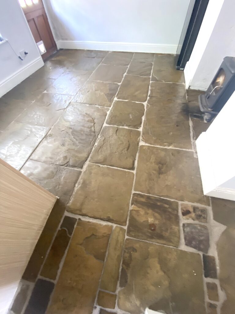 Sandstone Flagstone Floor After Restoration Ramsbottom