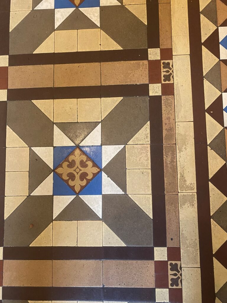 Victorian Tiled Floor Before Cleaning Heywood