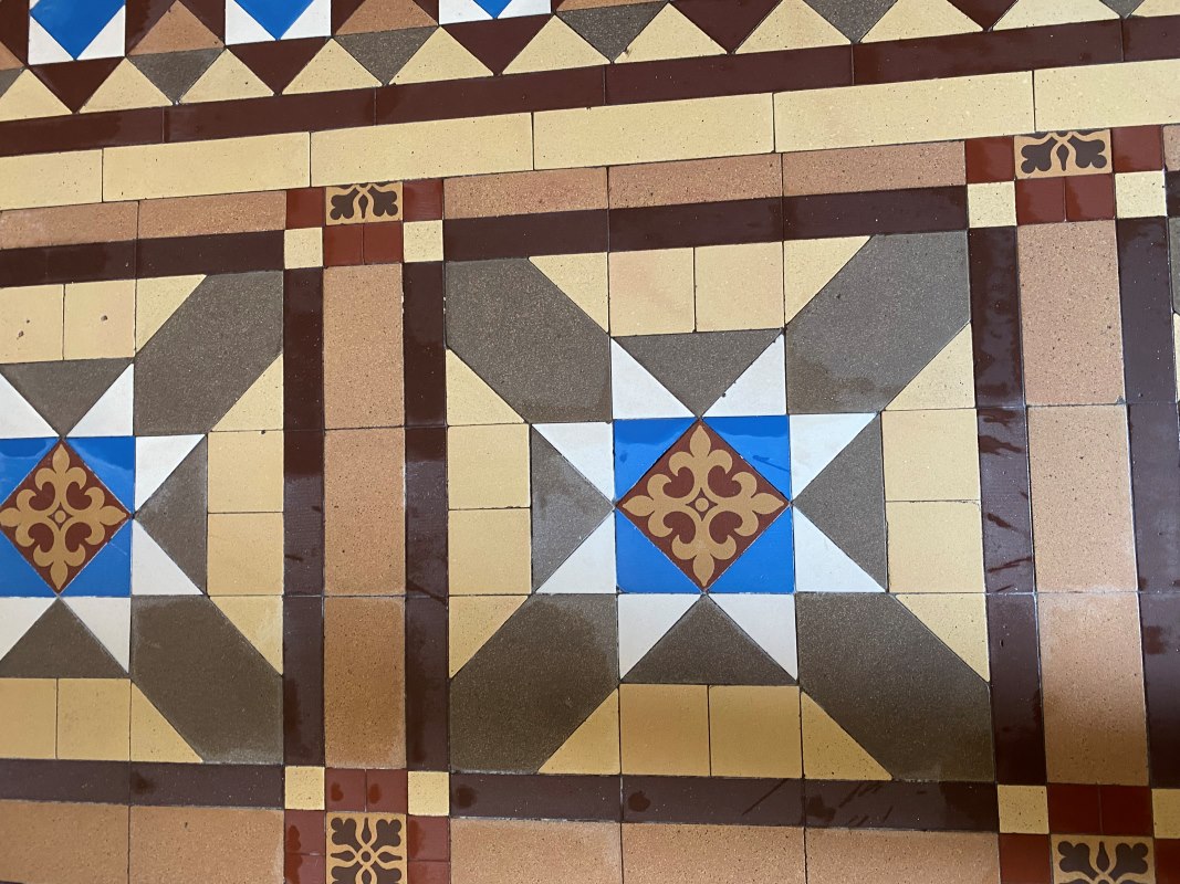 Victorian Tiled Floor During Cleaning Heywood