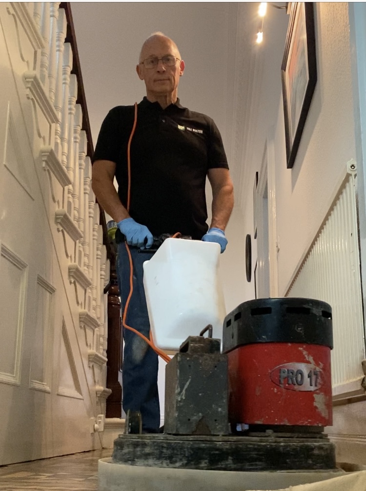 Victorian Tiled Floor During Cleaning Heywood