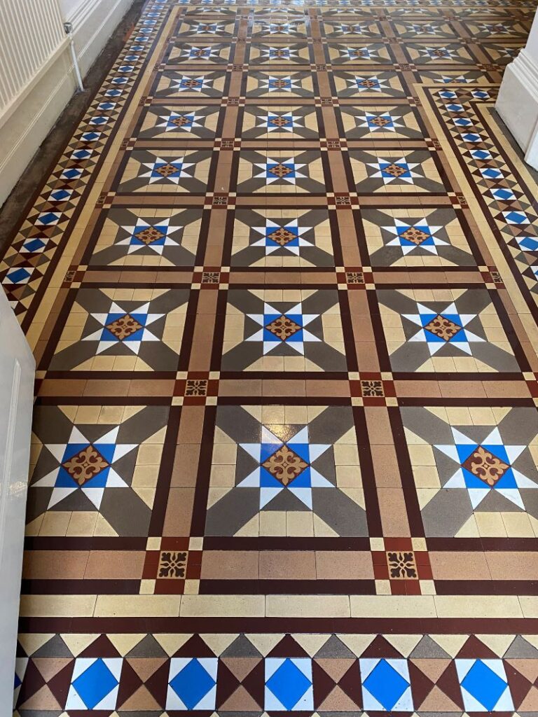 Victorian Tiled Floor During Sealing Heywood