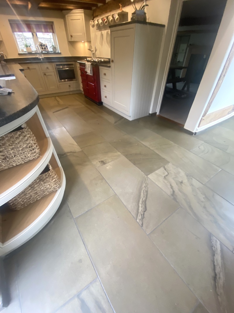 Kerridge Sandstone Kitchen Floor After Sealing Rawtenstall Rossendale