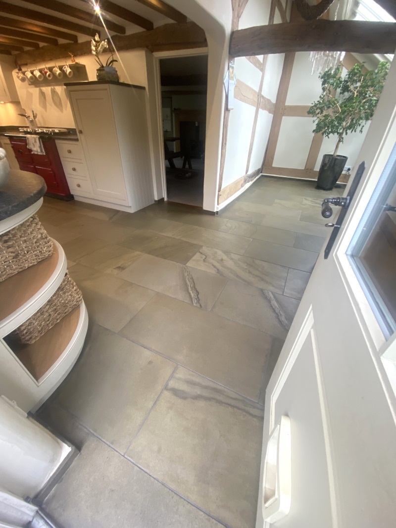 Kerridge Sandstone Kitchen Floor After Sealing Rawtenstall Rossendale