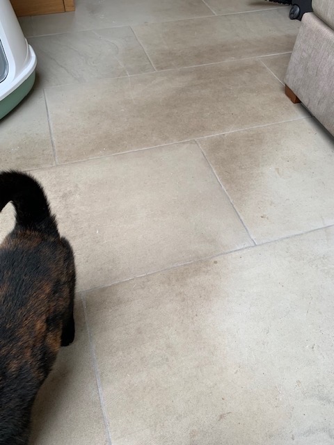 Kerridge Sandstone Kitchen Floor Before Cleaning Rawtenstall Rossendale