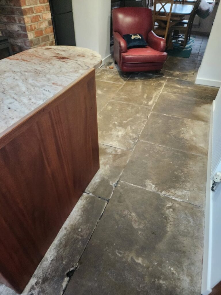 Flagstone Kitchen Floor Before Milling Standish Wigan