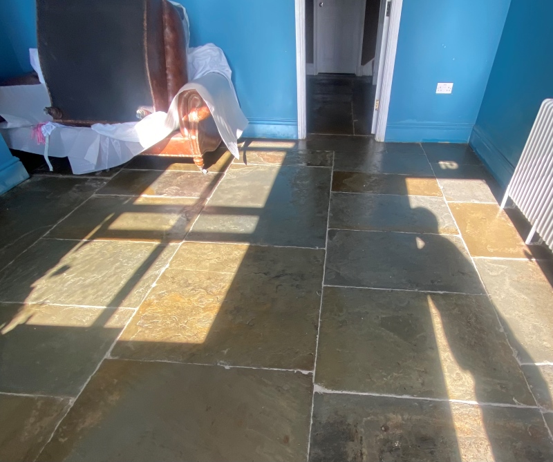 Flagstone Floor After Milling Restoration Flagstone Floor After Milling Restoration