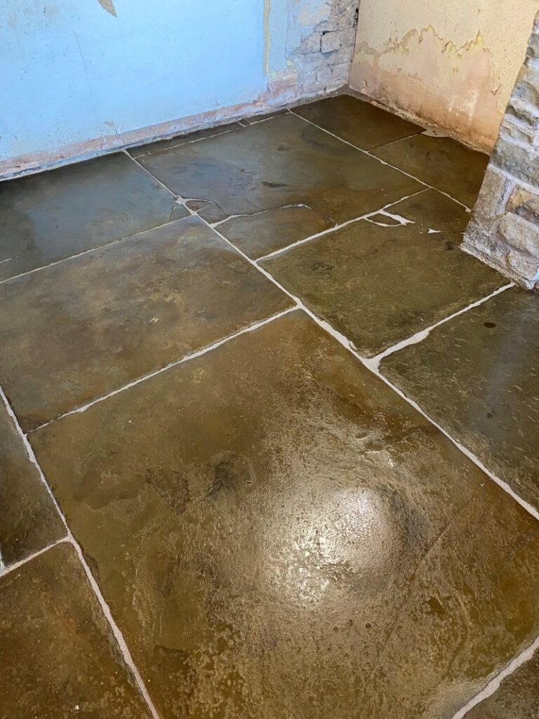 Flagstone Kitchen Floor After Restoration Syke Rochdale